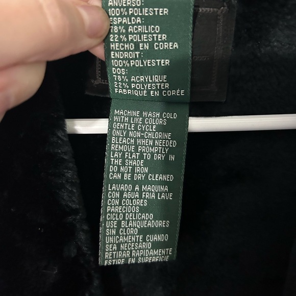 Ralph Lauren Black Label Faux Suede & Fur Collared Black Vest Size Small RL vest - Picture 4 of 11